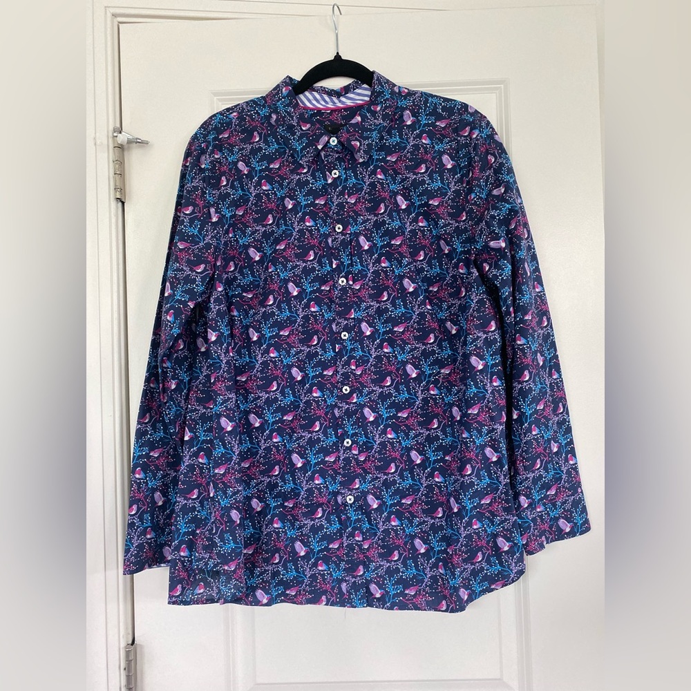 Talbots Woman’s Cotton Button Down Multi Print Blouse NWT